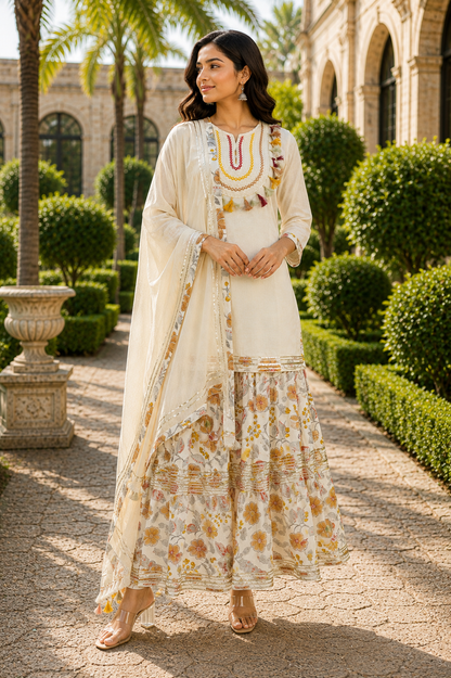 Vani Printed Embroidered Suit Set