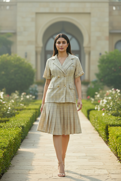 Kate Check Print Skirt Set