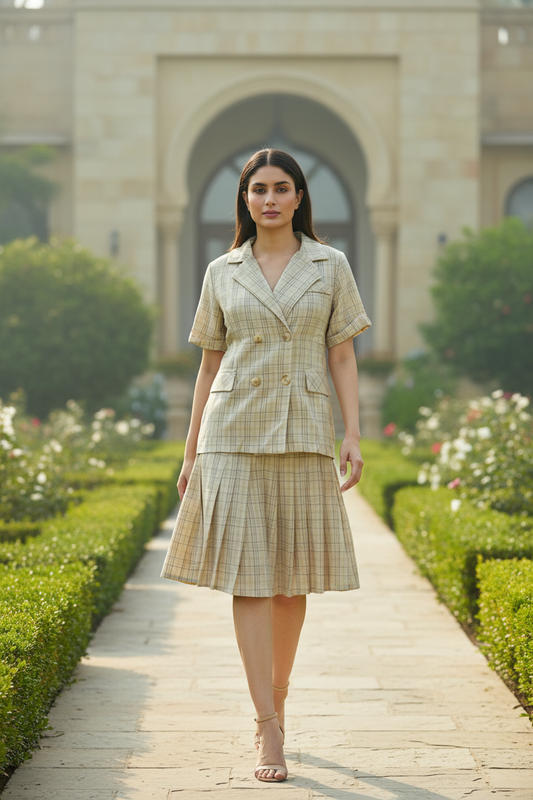 Kate Check Print Skirt Set