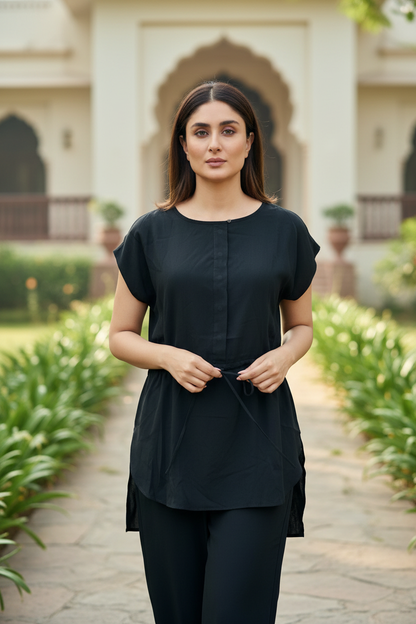 Black Satin Top