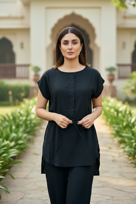 Black Satin Top