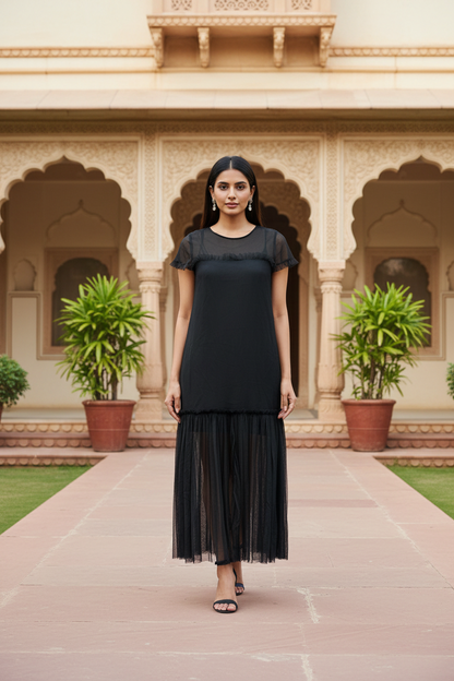 Dune Black Mesh Dress
