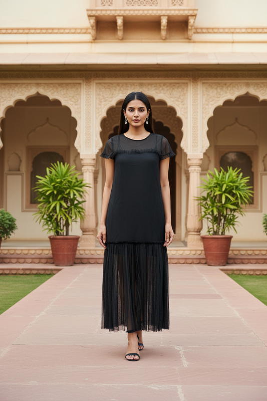 Dune Black Mesh Dress