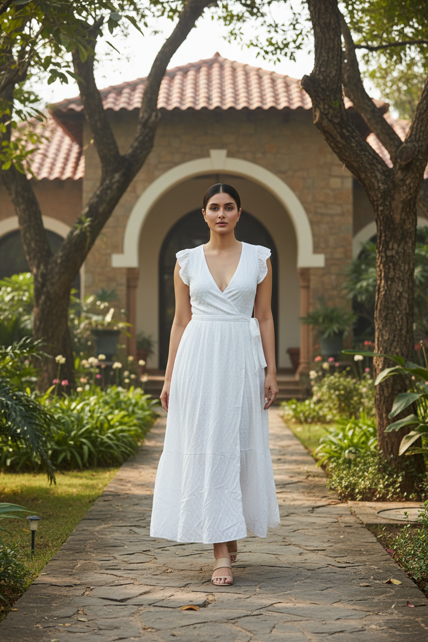 White Wrap Maxi Dress