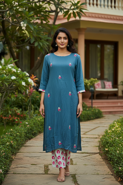 Reema Floral Embroidered Kurta Set