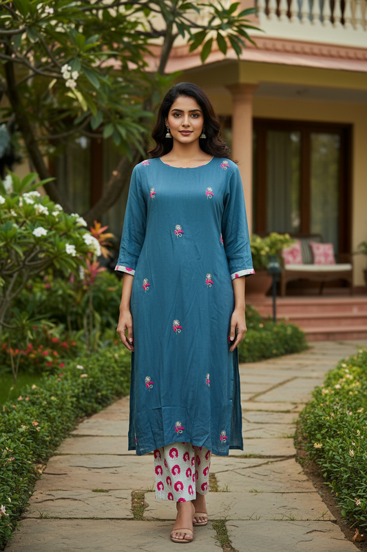 Reema Floral Embroidered Kurta Set