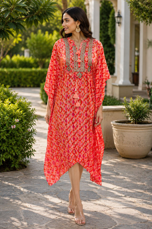 Reshma Printed Embroidered Kaftan