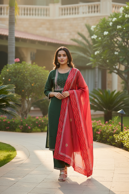 Sufi Embroidered Suit Set