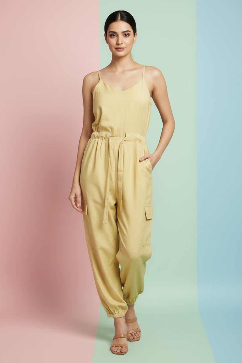 Relaxed Fit Yellow Jumpsuit
