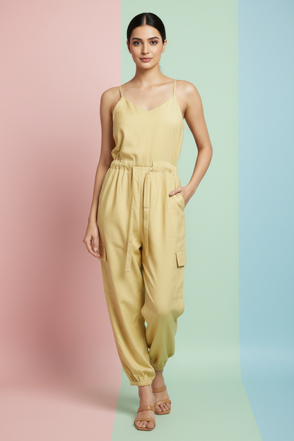 Relaxed Fit Yellow Jumpsuit