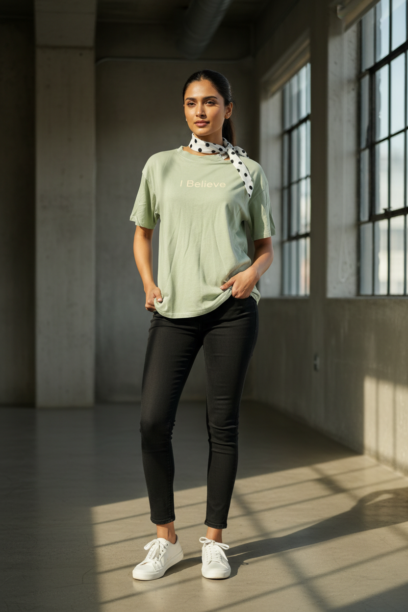 Green Bow Styled Tshirt