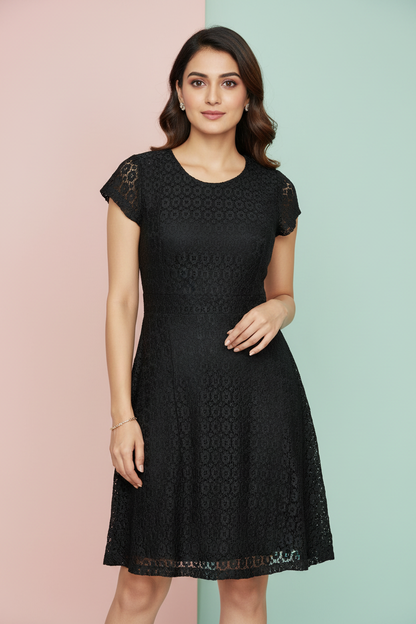 Black Cutwork Dress