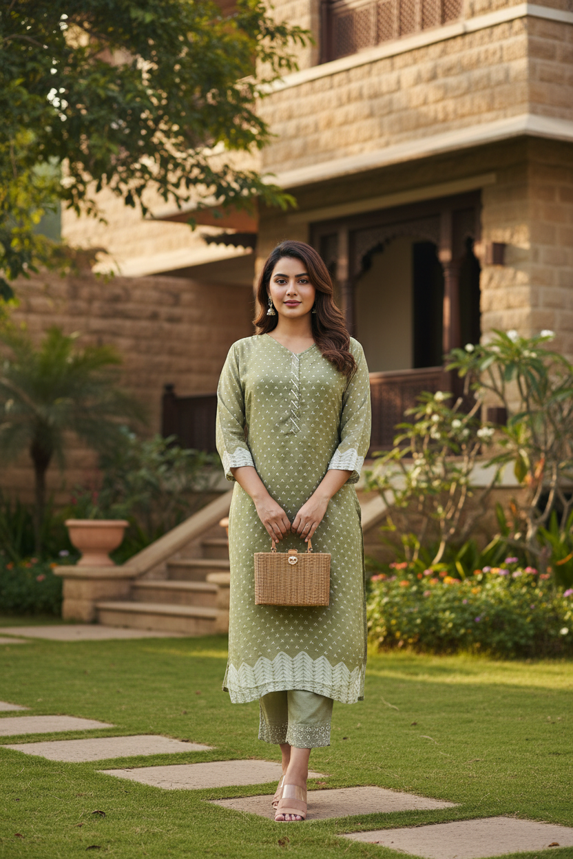 Green Gotta Work Kurta