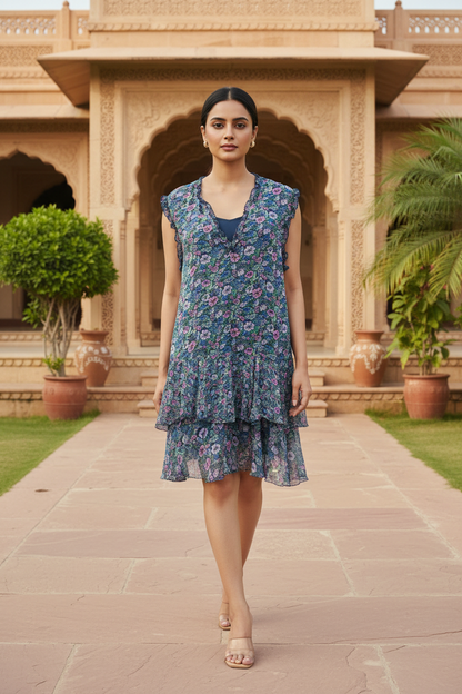 Floral Printed Short Dress
