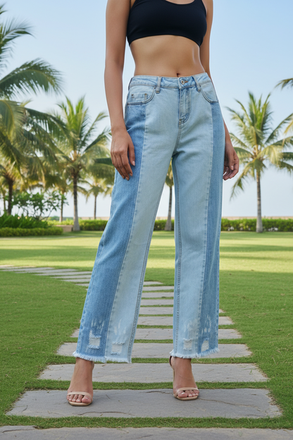 Blue Dual Shade Jeans
