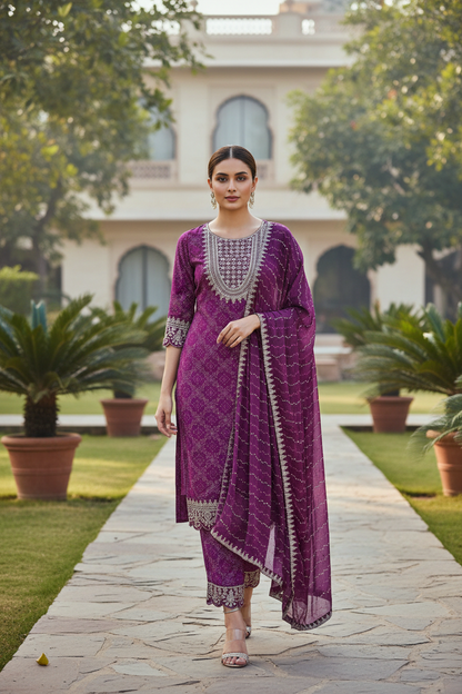 Resham Embroidered Suit Set