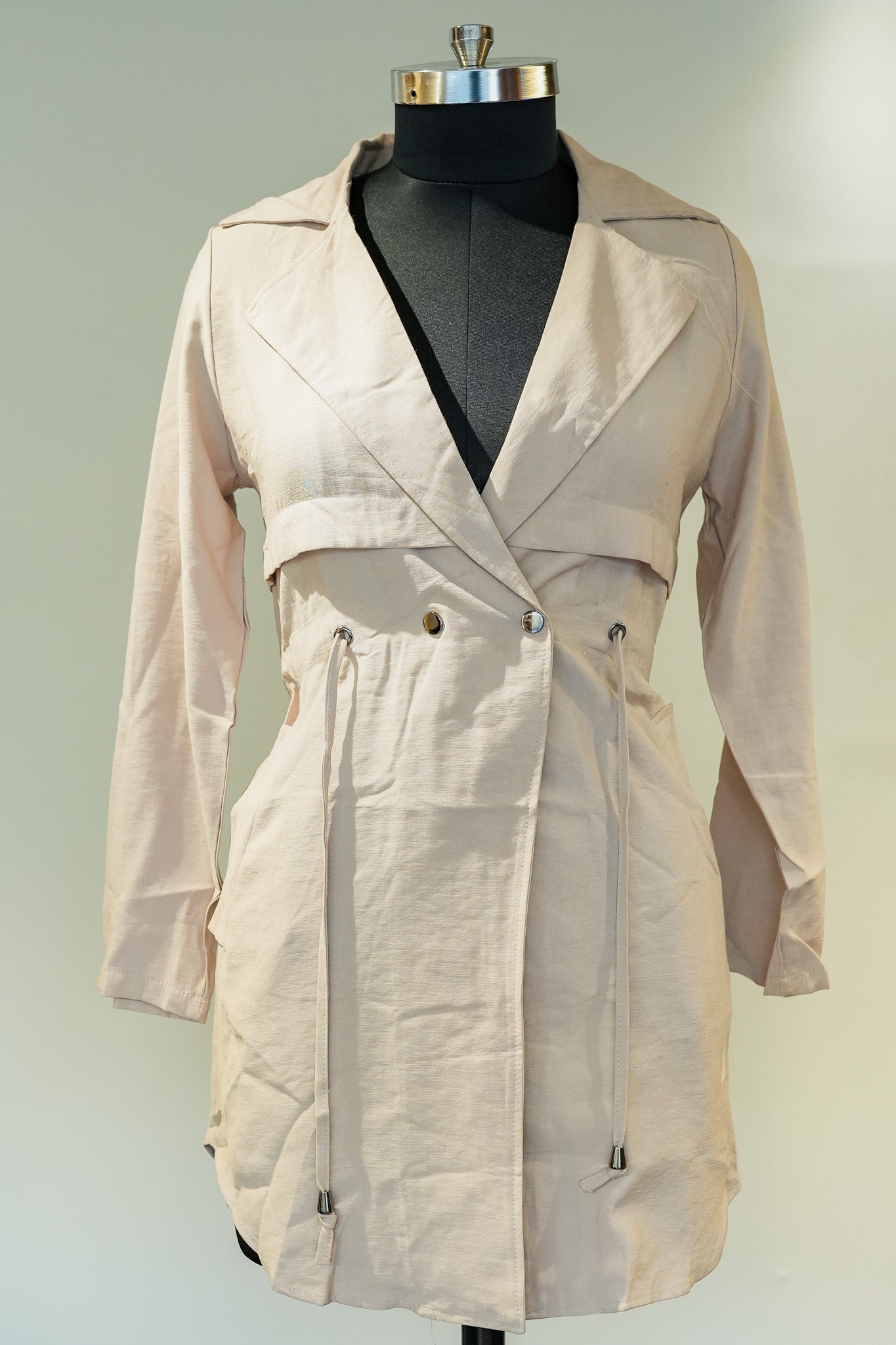 Beige Coat Style Dress