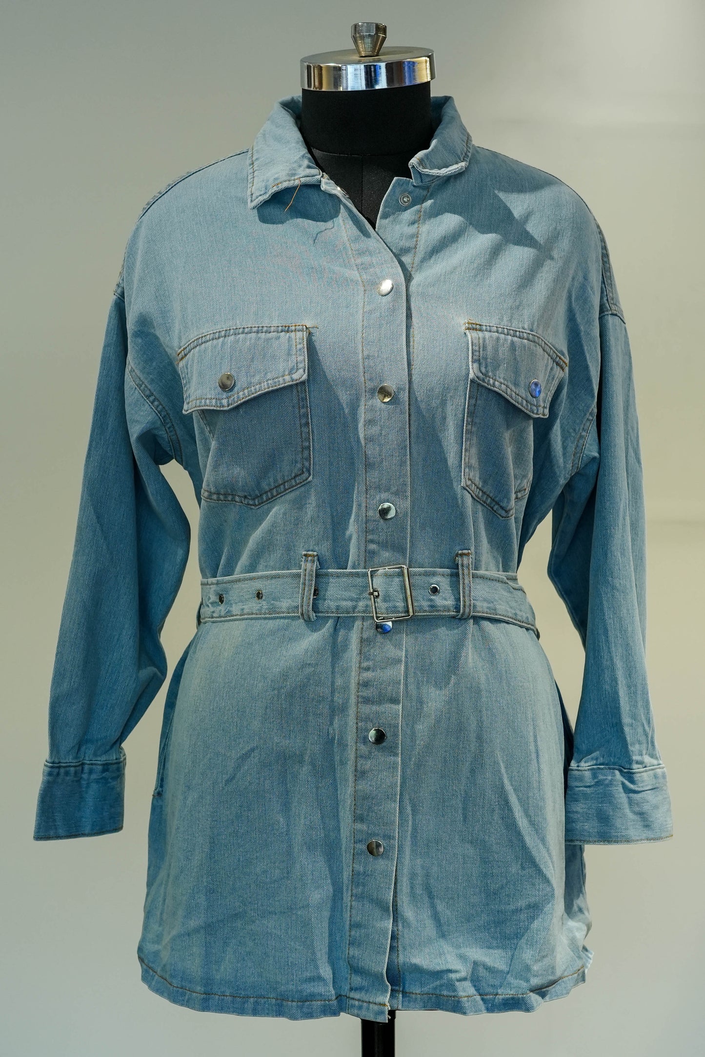 Belted Denim Shirt