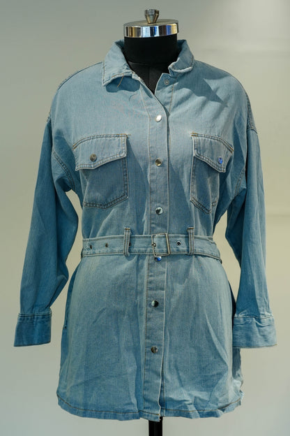 Belted Denim Shirt