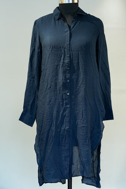 Blue Long Shirt Dress