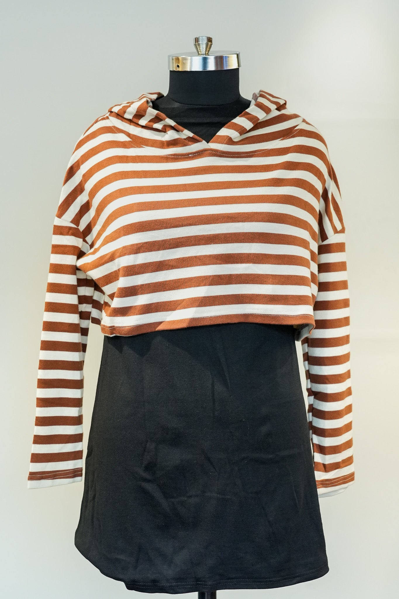 Cocoa Stripe Layered Dress
