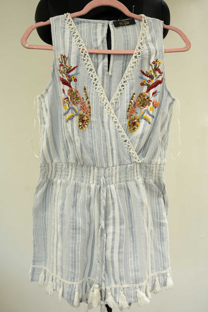 Embroidered Short Playsuit