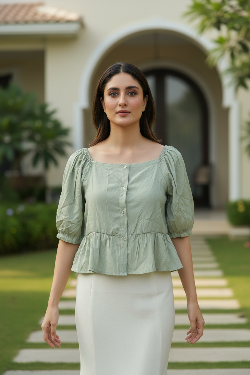 Olive Green Short Top