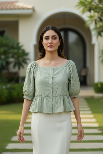 Olive Green Short Top