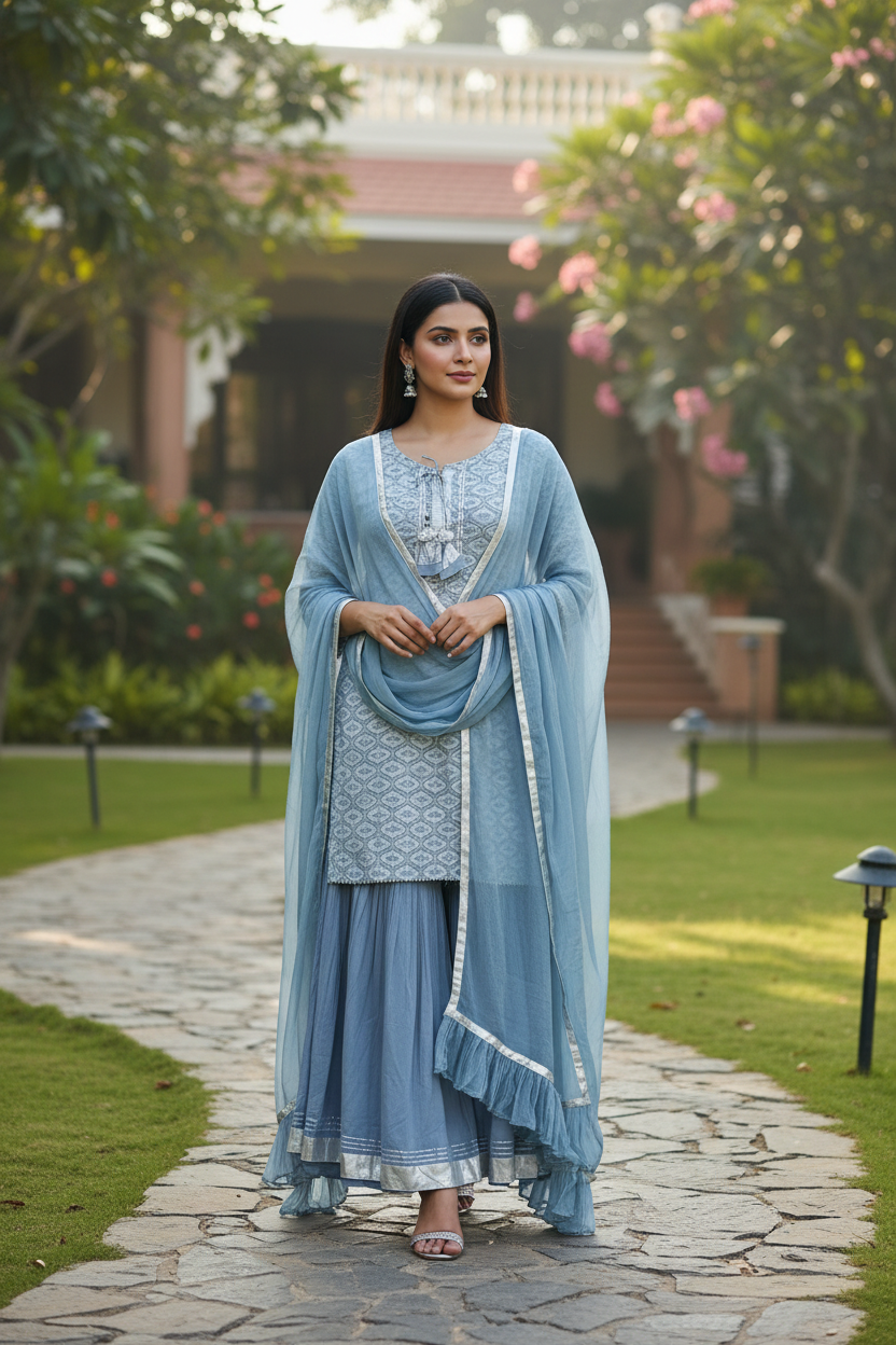 Doha Printed Sharara Set
