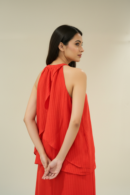 Red Frill Top