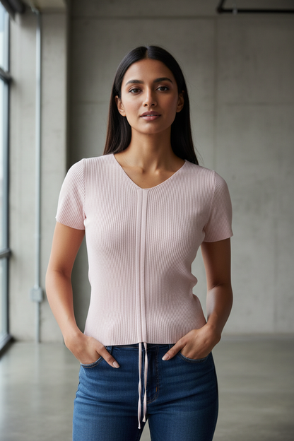 Baby Pink Knitted Top