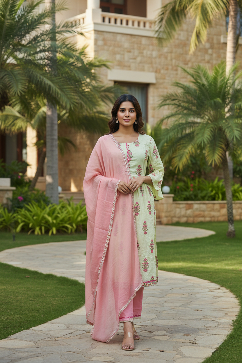 Dua Floral Printed Suit Set