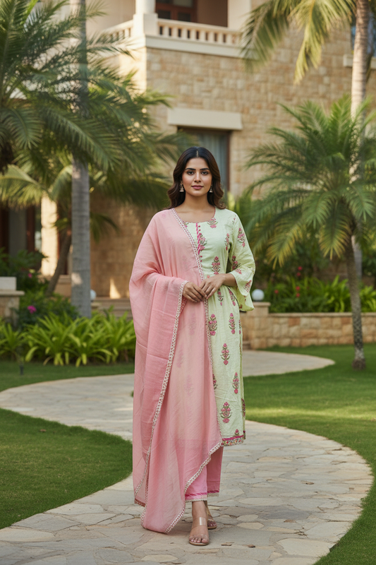 Dua Floral Printed Suit Set