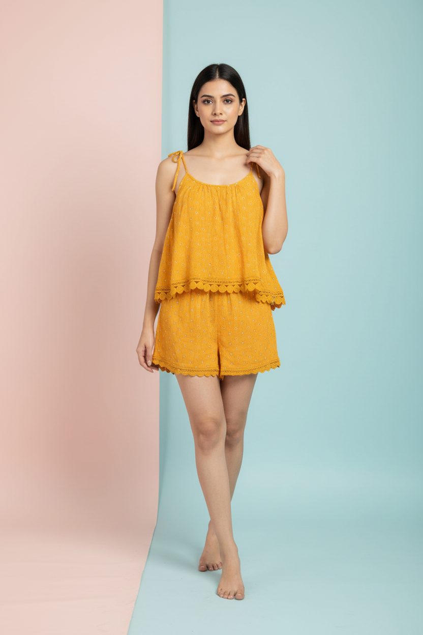 Mustard Short Cord Set