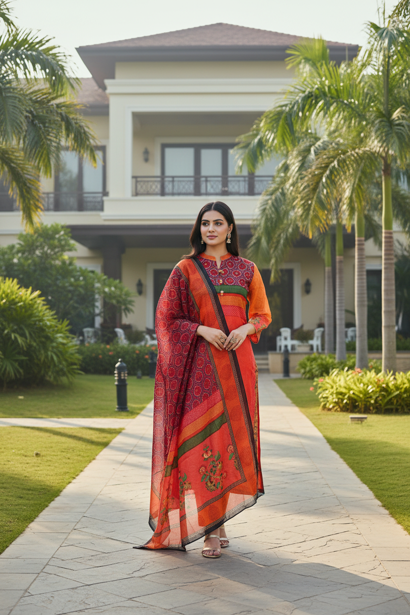 Damini Printed Kurta and Dupatta