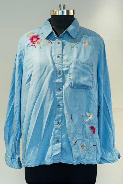 Embroidered Denim Shirt
