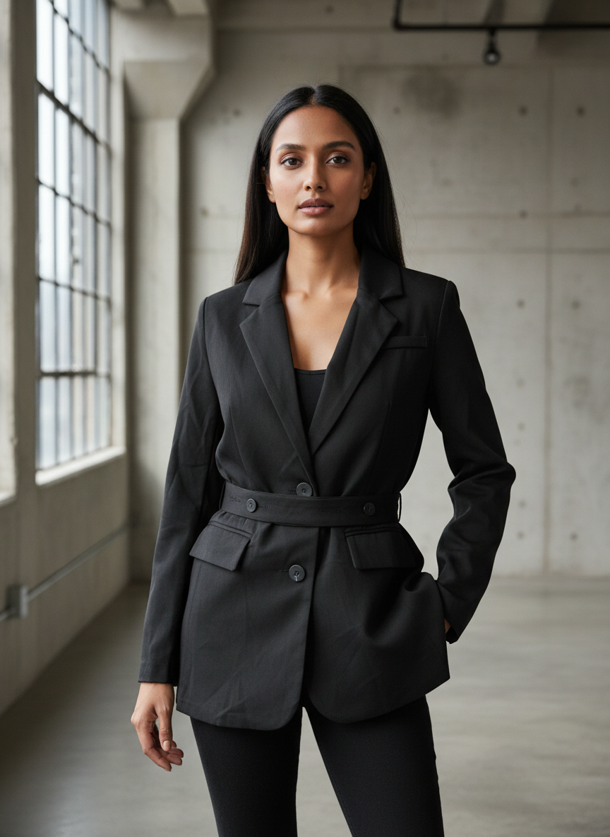 Black Belted Coat
