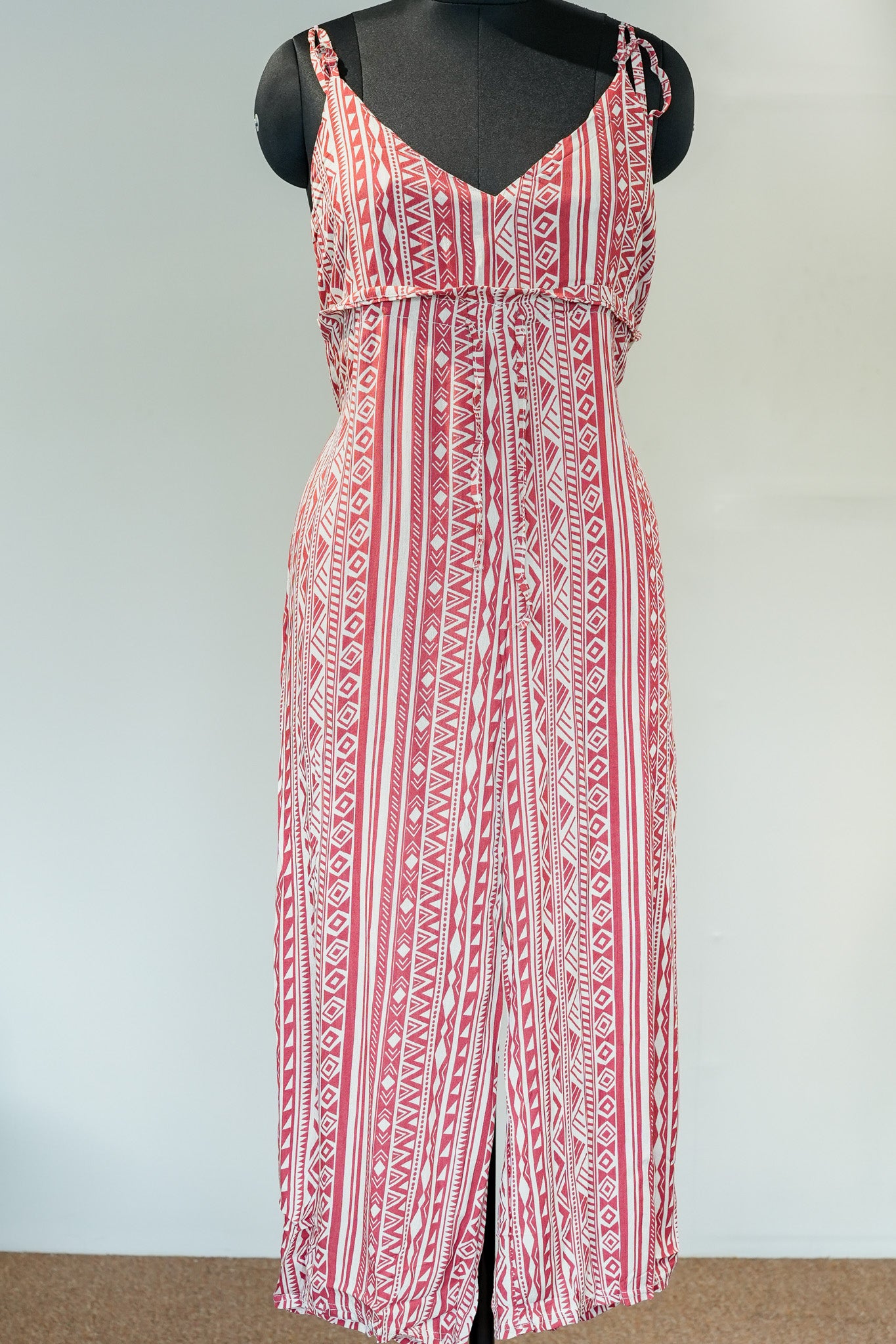 Red Printed Jumpsuit