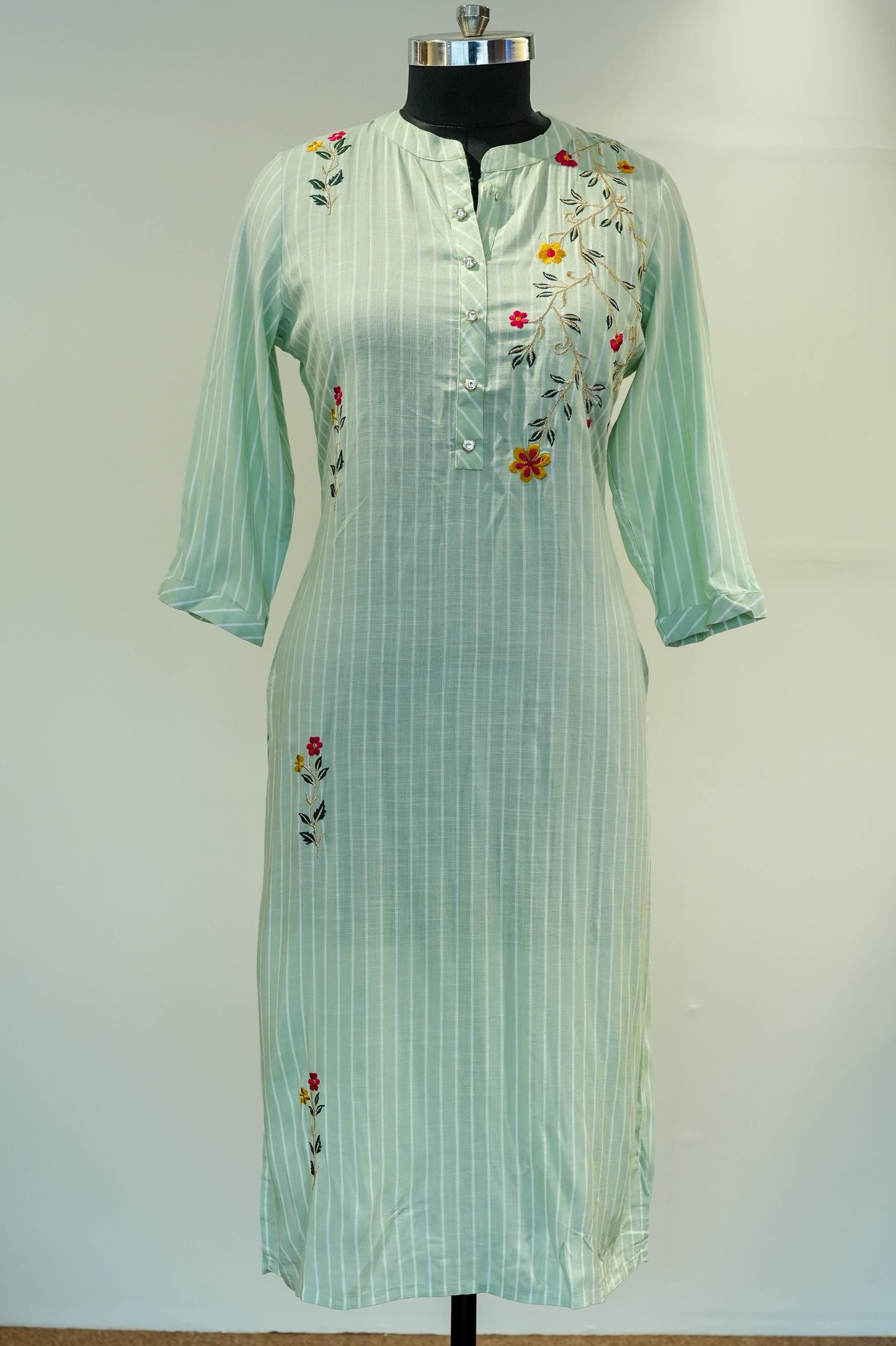 Sea Green Embroidered Kurta