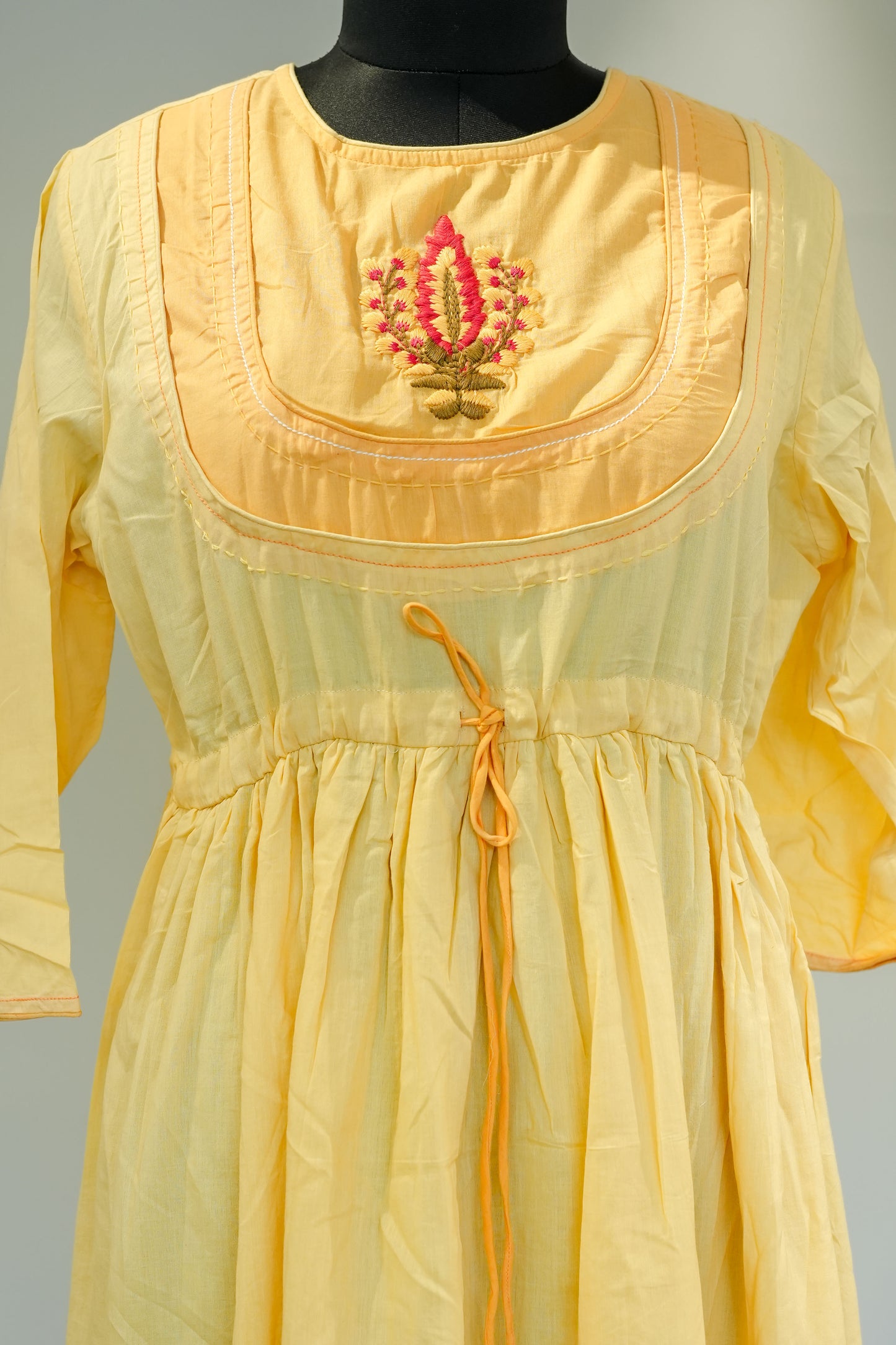 Yellow Thread Work Anarkali