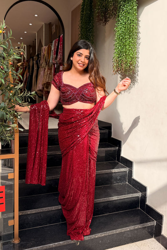 Eshara Hand Embroidered Drape Saree