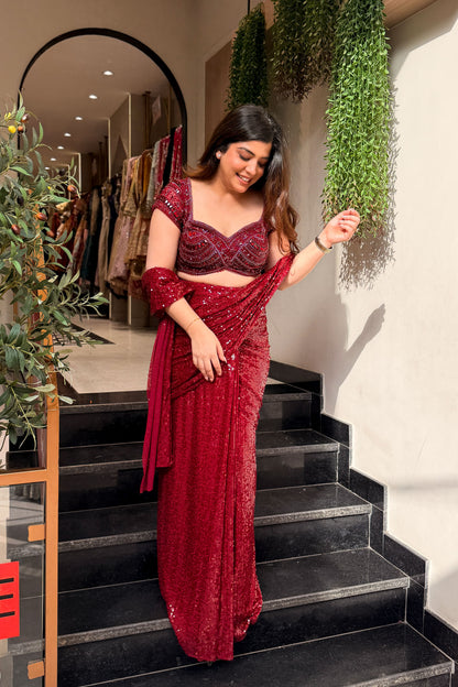 Eshara Hand Embroidered Drape Saree