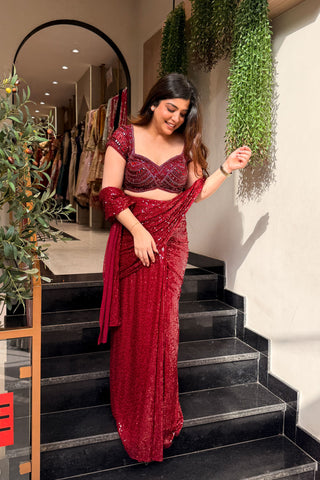 Eshara Hand Embroidered Drape Saree