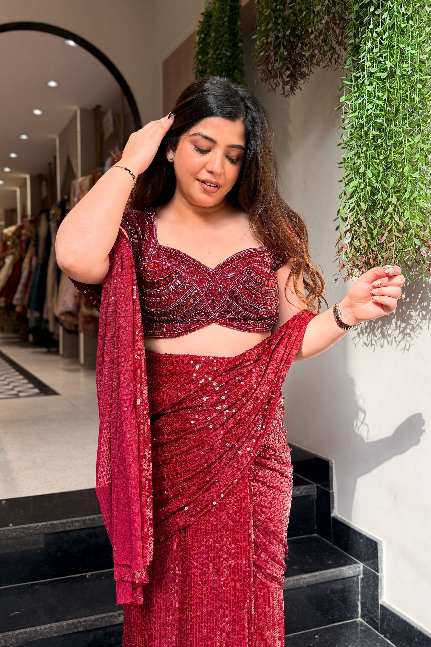 Eshara Hand Embroidered Drape Saree