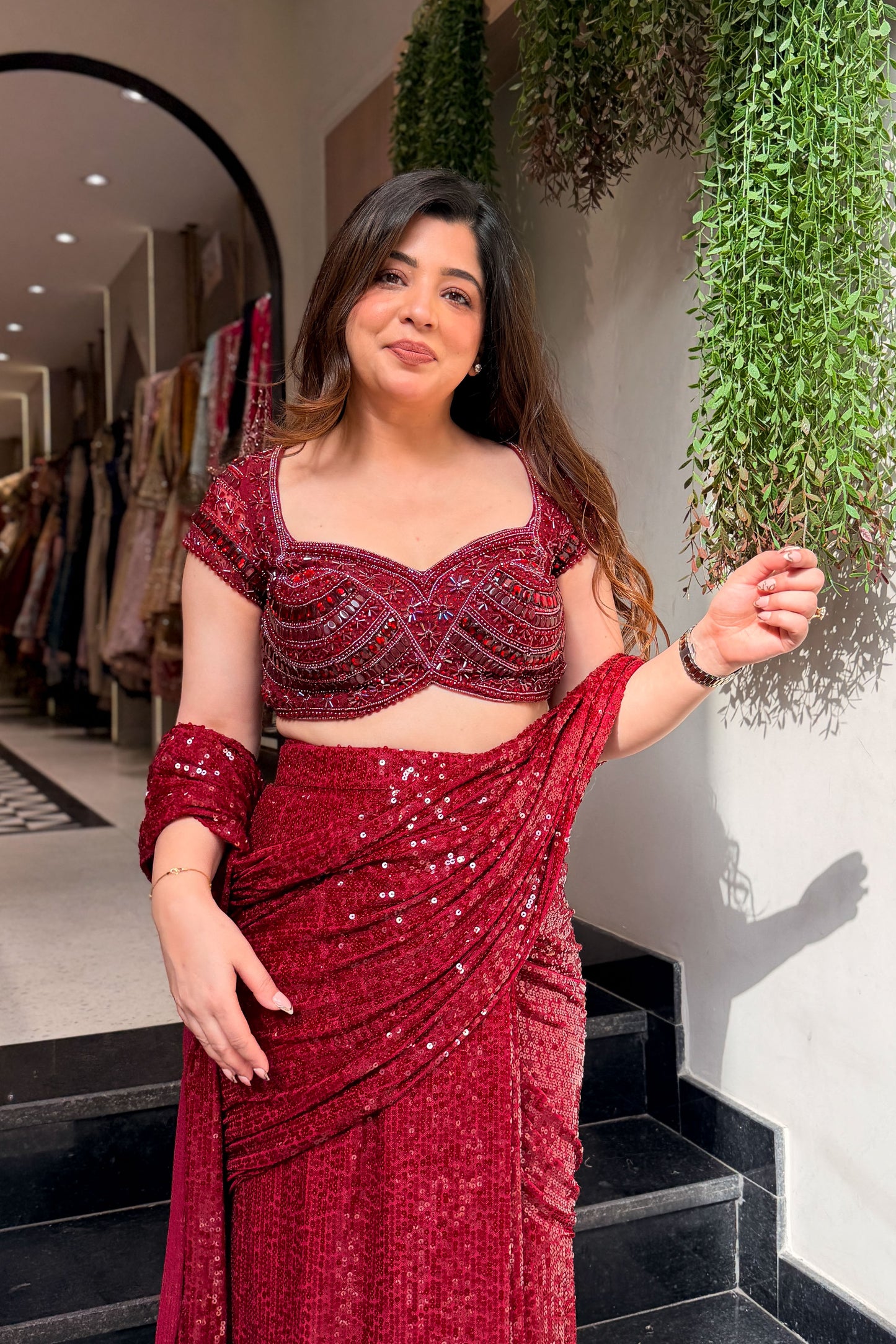 Eshara Hand Embroidered Drape Saree