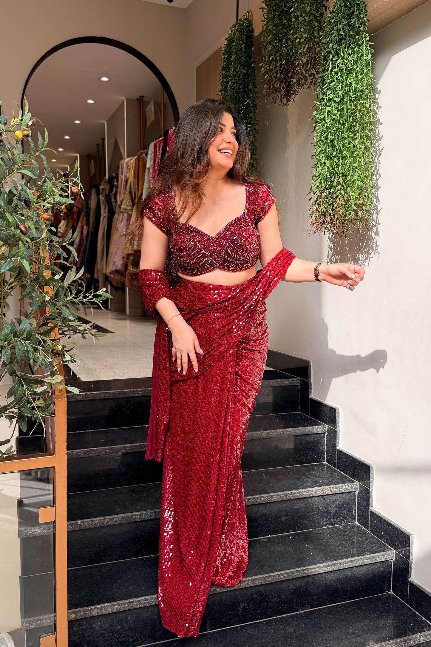 Eshara Hand Embroidered Drape Saree