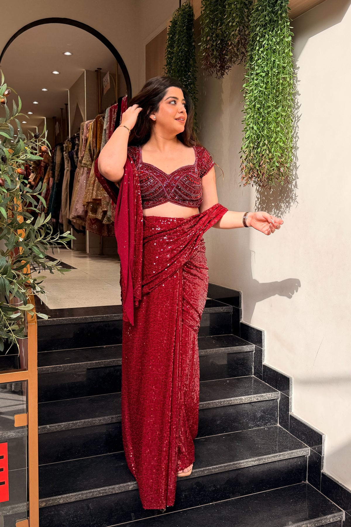 Eshara Hand Embroidered Drape Saree
