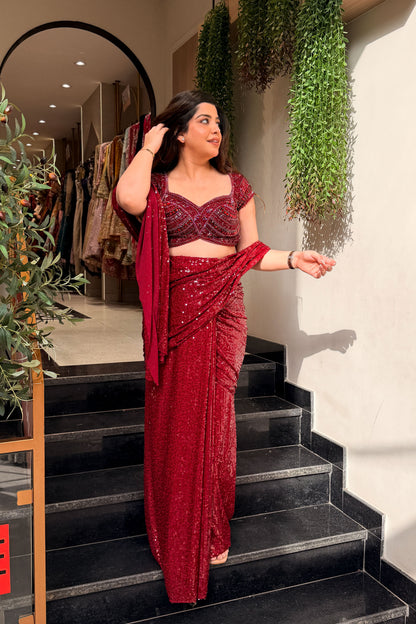 Eshara Hand Embroidered Drape Saree