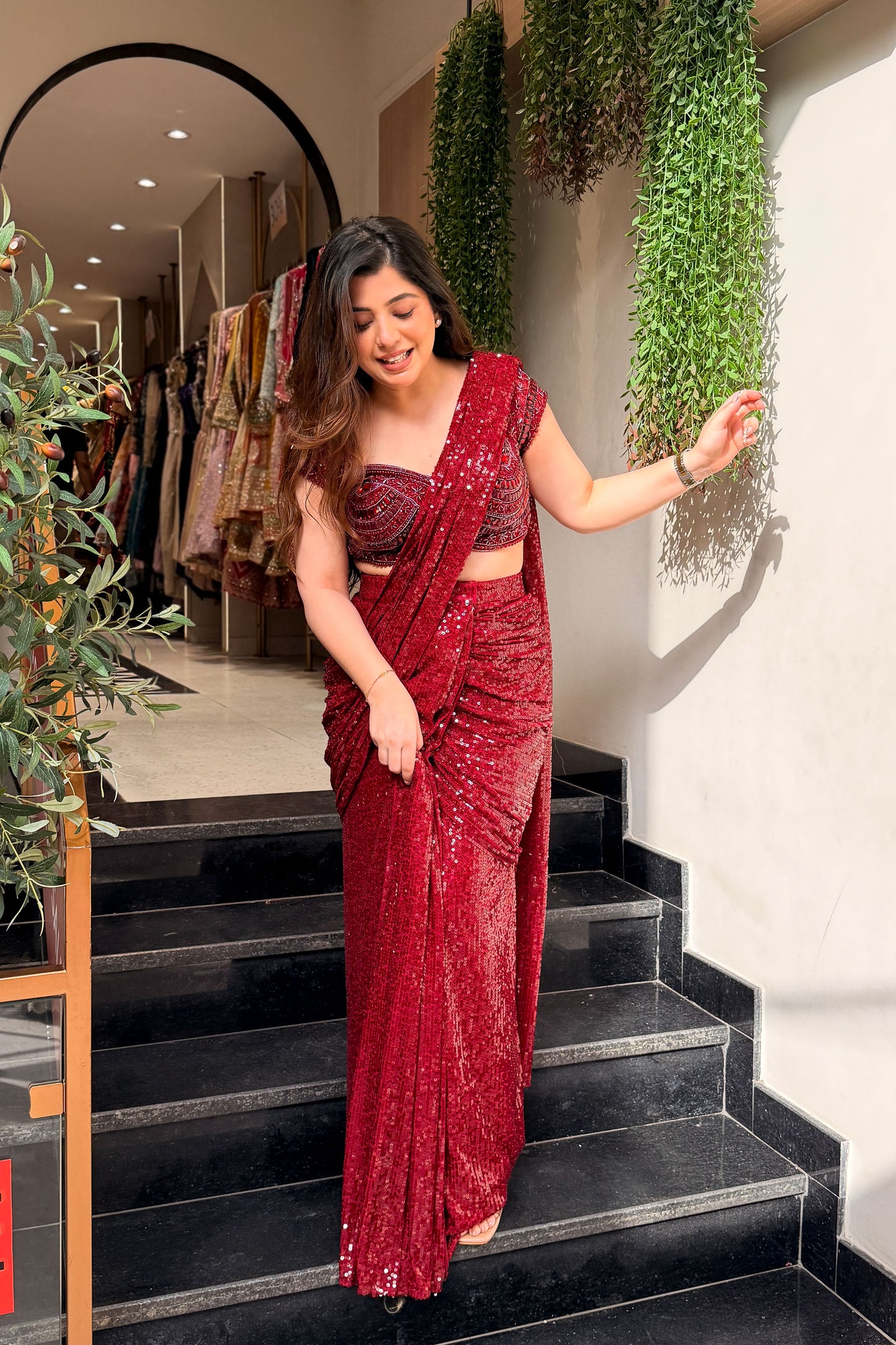 Eshara Hand Embroidered Drape Saree