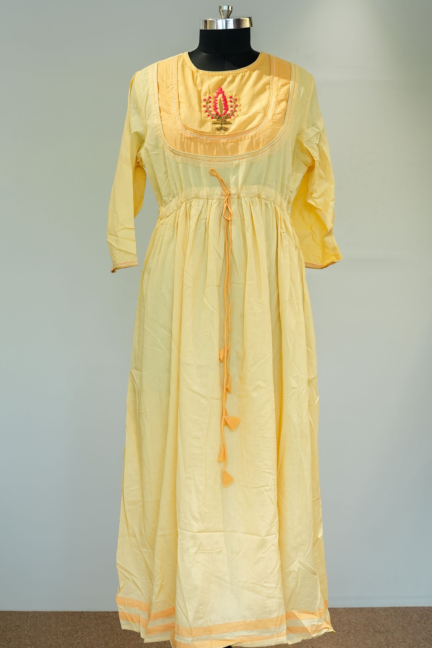 Yellow Thread Work Anarkali
